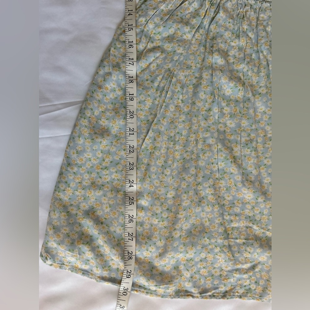 American Eagle Light Blue Floral Dress with Puffed Sleeves Size Extra Small - Picture 5 of 7